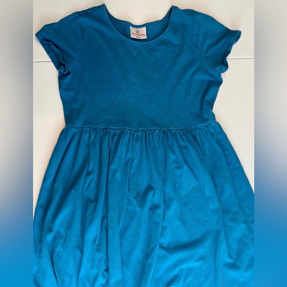 Hanna Andersson Teal Skater Dress, Size 150, Size 12